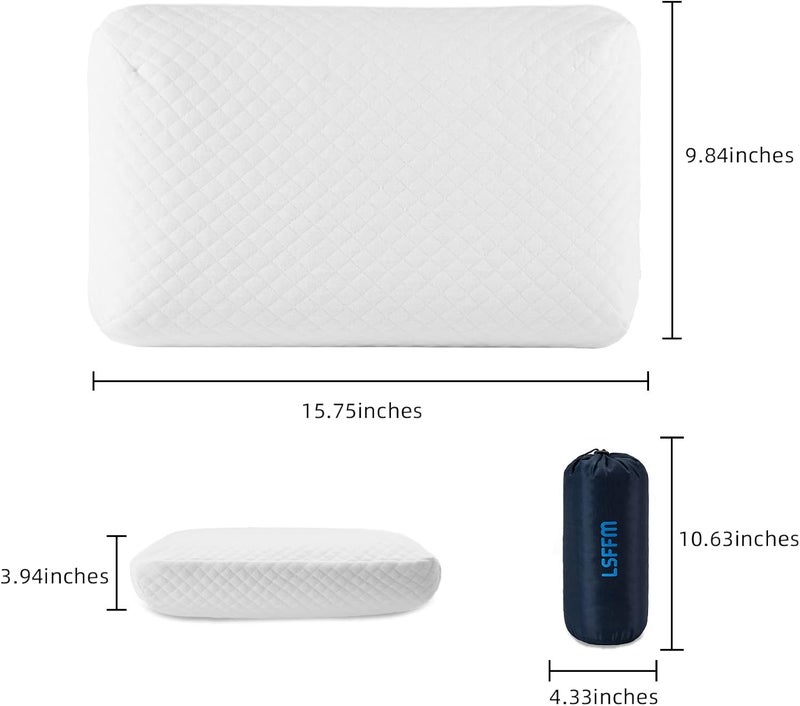 LSFFM Camping Pillow Lightweight, Easy to Carry, Memory Foam Travel Pillow, Backpacking Pillows, Portable Pillows with Travel Storage Bag, Removable Pillow Cover (White) - Image 5